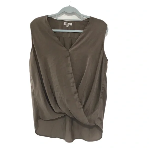 Kut from the Kloth Brown Drape Sleeveless Top - Picture 1 of 7